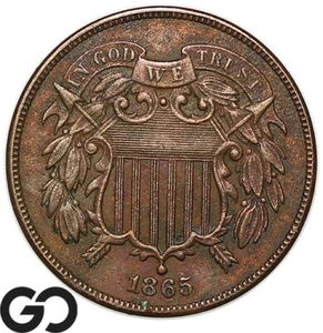 1865 Two Cent Piece - Picture 1 of 3
