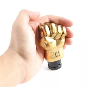 1x 3D Gold Resin Fist Car Shifter Lever Stick Head Manual Shift Knob Universal - Picture 1 of 7