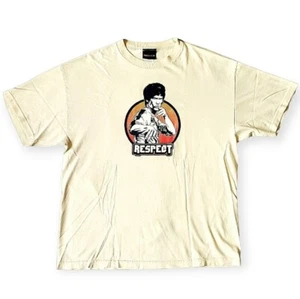 Vintage Officially Licensed Bruce Lee T-Shirt Mens XL Yellow Respect 2001 Y2K - Picture 1 of 10