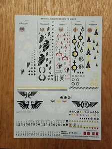 Warhammer 40k Imperial Knight Valiant / Castellan Transfer Sheet - Bild 1 von 1