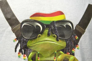 Camicia grafica adulto Jamica rastafarian rasta albero rana taglia small cotone bianco - Foto 1 di 10
