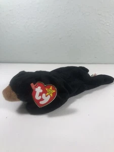 1993 BLACKIE the BEAR TY Beanie Baby Original 4th/5th Gen PVC/PE Pellets T21 - Picture 1 of 6