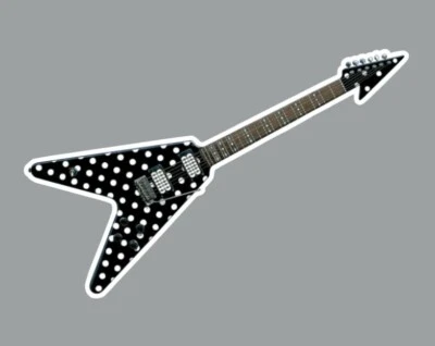 Randy Rhoads Polka Dot Flying V Guitar Laptop Sticker