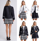 Women Outfit Photography Uniform Style Costumes Brooch Shirt Role Play Skirt