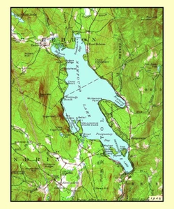 1965 Karte von Newfound Lake New Hampshire - Bild 1 von 3