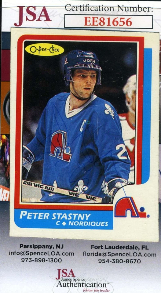 Peter Stastny JSA Coa Autograph 1986 OPC Hand Signed - Image 1 of 2