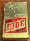 2004 Unfired Marlboro Gold Tone Zippo "Eat Ride Sleep" With Matching Insert