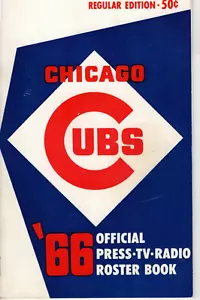 1966 Chicago Cubs Official Media Guide Roster Book REGULAR Edition - Picture 1 of 3