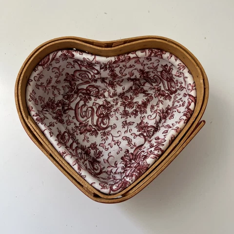Longaberger 2000 Love Century Celebration Heart Shaped Basket Love Liner Cover