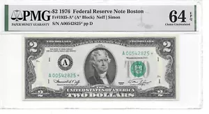 1976* Boston Star $2 FRN (A* Block) PMG 64 EPQ Choice Uncirculated - Picture 1 of 18