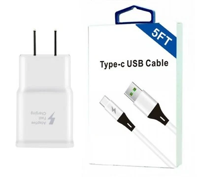 Travel Adapter+5 Feet USB-C For LG G5/G6/G7/G8/V20/V30/V40/V50/V60/Stylo 4/5/6 - Image 1 of 2