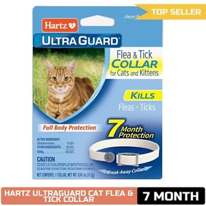 Hartz UltraGuard Flea & Tick Collar for Cats 7 Month Protection White - Picture 1 of 9