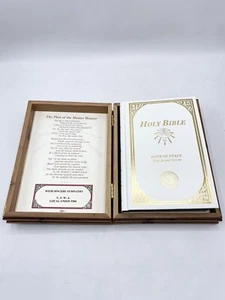 Holy Bible Dove of Peace King James Version in Wooden Cedar Box Case - Picture 1 of 12