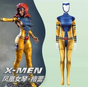 Marvel Comics Phoenix Jean Grey Cosplay Costume Jumpsuit Halloween Women Tights - Picture 1 of 13