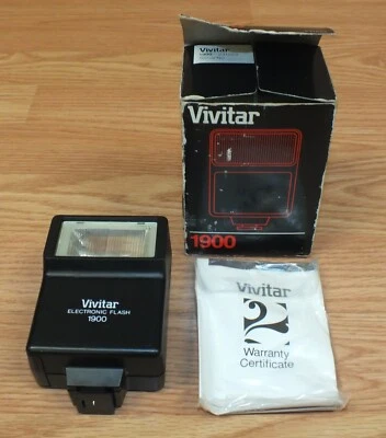 Vintage Vivitar 1900 Electronic Camera Flash Adapter Attachment With Box *READ*  - Image 1 of 4