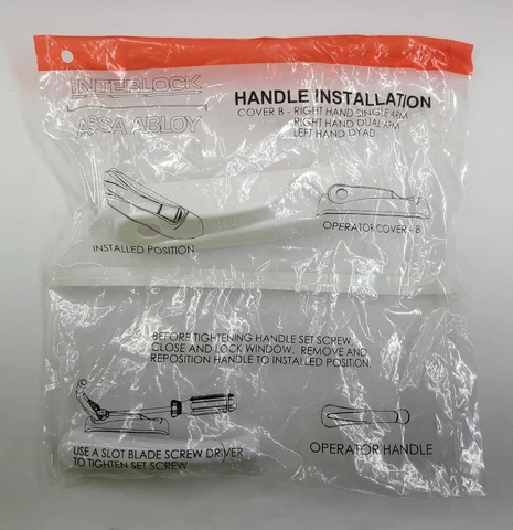 New White Right Arm Folding Crank Handle for Milgard Casement Window Assa Abloy Cover