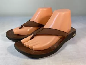 Sandalias chanclas de cuero clásicas Chaco para mujer marrón sin cordones - EE. UU. 11 - Imagen 1 de 5