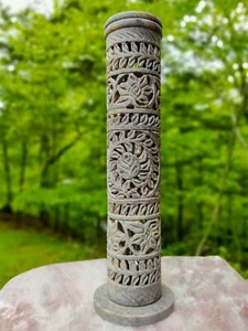 Incense Burner | Natural Stone Handmade Tower Burner | Home Decor 10.5" - Picture 1 of 9