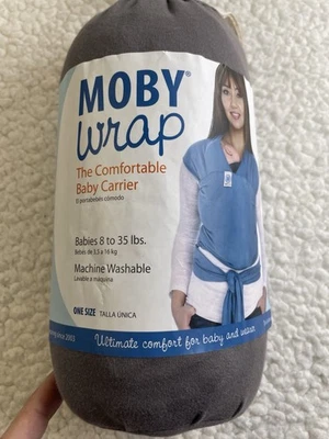 Nuevo Moby Wrap El Cómodo Portabebés Para Bebés 8-35 libras Bebé Gris Clásico Foto 1 de 2