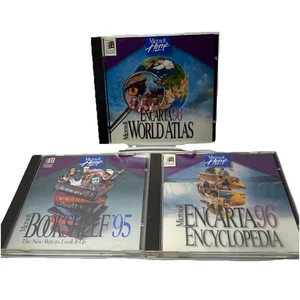 Vintage Microsoft Home Windows 95 96 Encarta Encyclopedia Bücherregal Weltatlas - Bild 1 von 8