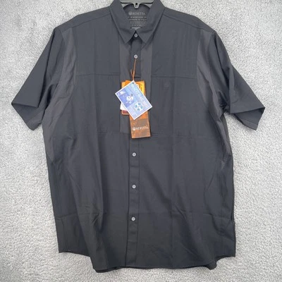 BERETTA Mens XL TKAD Flex Black Short Sleeve Shirt UPF 50 RUCO-BAC MED - Image 1 of 4