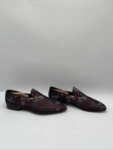 Saks Fifth Avenue Men’s Collection Floral Forma Loafers Red/Multicolor Size 11 - Picture 1 of 5