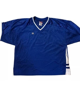 RARE Vintage Champion Blank Jersey Size Medium Blue V-Neck Football College Y2K - Bild 1 von 4
