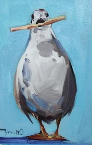 JOSE TRUJILLO Oil Painting IMPRESSIONISM Collectible ORIGINAL Seagull Signed - Picture 1 of 6