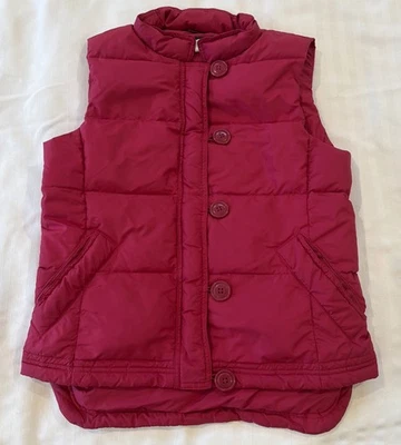 J. Crew Women’s Small Pink Puffer Feather Down Vest Full Zip Buttons - Image 1 of 4