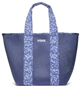 PINK by Victoria's Secret Blue Mesh Floral Tote Bag - Picture 1 of 1