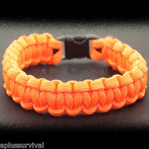 Pulsera con cuerda de supervivencia de emergencia Paracord naranja neón - 550 lb - hecha en EE. UU. - Imagen 1 de 2
