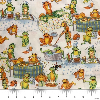 Leap Frog Daily Life 2008 Fabric by RJR for Quilt, Craft, Sew | 35"x42" - Image 1 of 2