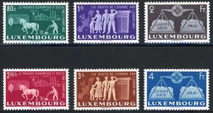 Luxembourg 1951 Scott# 272-277 Mint Original Gum Never Hinged XF Pristine Gem - Picture 1 of 2