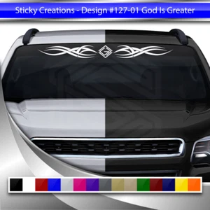 127-01 GOD IS GREATER Decal Sticker Windshield Window Graphic Christian Faith - Picture 1 of 5