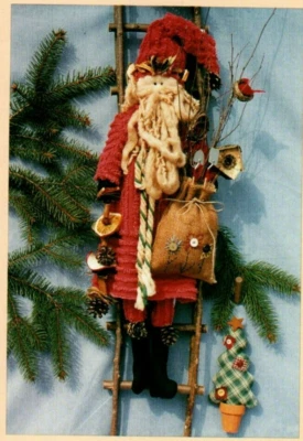 The Gardening Santa Hoe Hoe Hoe Doll PATTERN Primitive Cottage Christmas - Image 1 of 2