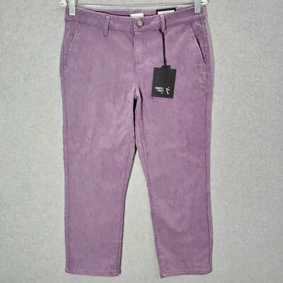 Simply Vera Vera Wang Women Pants 6 Purple Textured Capri Mid Rise Pockets NWT - Image 1 of 4