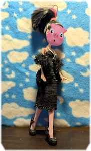 Handmade Monster High 11.5" Fashion Doll Crocheted Dress NEW Black & Silver - Picture 1 of 14