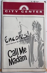 Encores! 'CALL ME MADAM' Musical w/Tyne Daly City Center 1995 - Picture 1 of 5