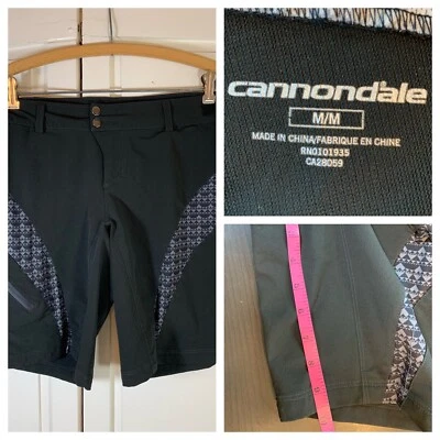 Pantalones Cortos de Ciclismo Cannondale Para Hombre Medianos Negros Gris Shell Athleisure Elastizados Foto 1 de 4