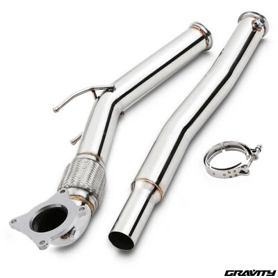 GRAVITY STAINLESS EXHAUST 3"DECAT DOWNPIPE FOR AUDI A3 8P SEAT CUPRA R VW GTI 2.0 TFSI