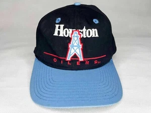 Vintage Eastport NFL Houston Oilers Football Snapback Cap Hat Trucker Black - Picture 1 of 7