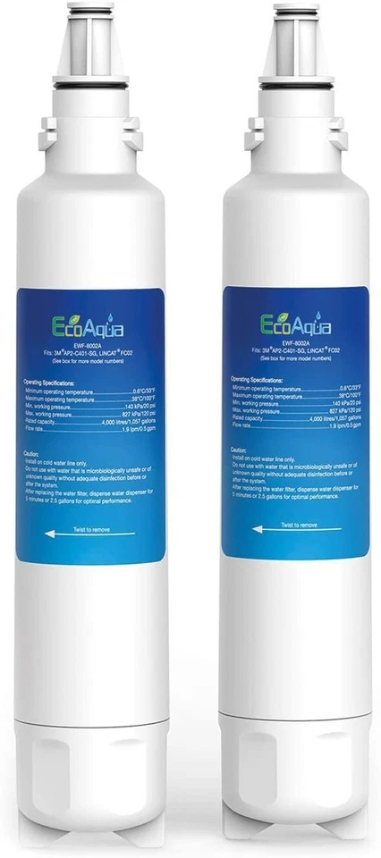 EcoAqua EWF-8002A Water Filter Replacement Compatible With Lincat FC02 - 2 Pack - Image 1 of 4