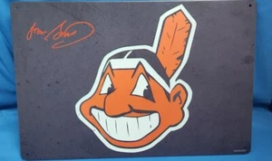 Louis Gossett Jr Signed Tin Sign Of Chief Wahoo COA/Hol/Pic Cleveland Indians - Picture 1 of 5