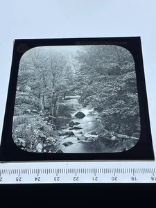 River At Portesco Cornwall. Magic Lantern Slide Photo England Scenery - Foto 1 di 4