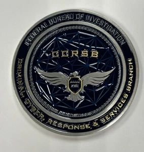 FBI HQ Criminal Cyber Response & Services Branch Challenge Coin - Picture 1 of 3