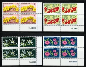 Chad 1969 MNH Sc 211-214 Topical Flowers set.Data corners .Rare complect ** - Picture 1 of 2
