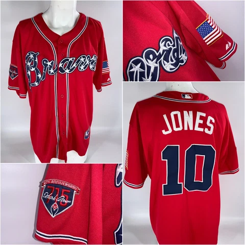 Atlanta Braves Chipper Jones Jersey Sz 52 Stars Cool Base 2014 Aaron YGI D3-355 Cover