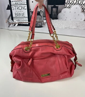 Jessica Simpson JS5292 Handbag Pre-owned  Pink With gold Hardware Faux Alligator - Image 1 of 4