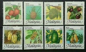 MALAYSIA FRUITS 1986 SG 344 - 351 MNH OG FRESH