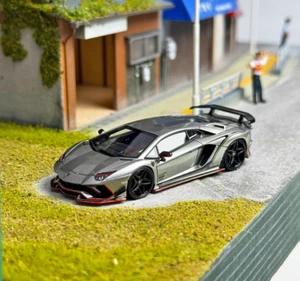 YM 1:64 Silver Aventador S Rowen Racing Sports Model Diecast Resin Car - Picture 1 of 18